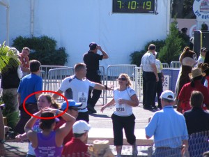across the finish line - i was blinded by the sun and totally missed the shot