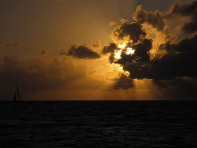 spectacular sailboat sunset